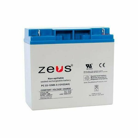 ZEUS BATTERY PRODUCTS 22Ah 12V Nb Sealed Lead Acid Battery PC22-12NB